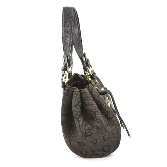 Bulgari Logo Mania Brown Canvas Handbag (Pre-Owned) - Picture 2 of 5